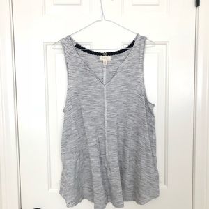 Cupio blush black and white striped tank top